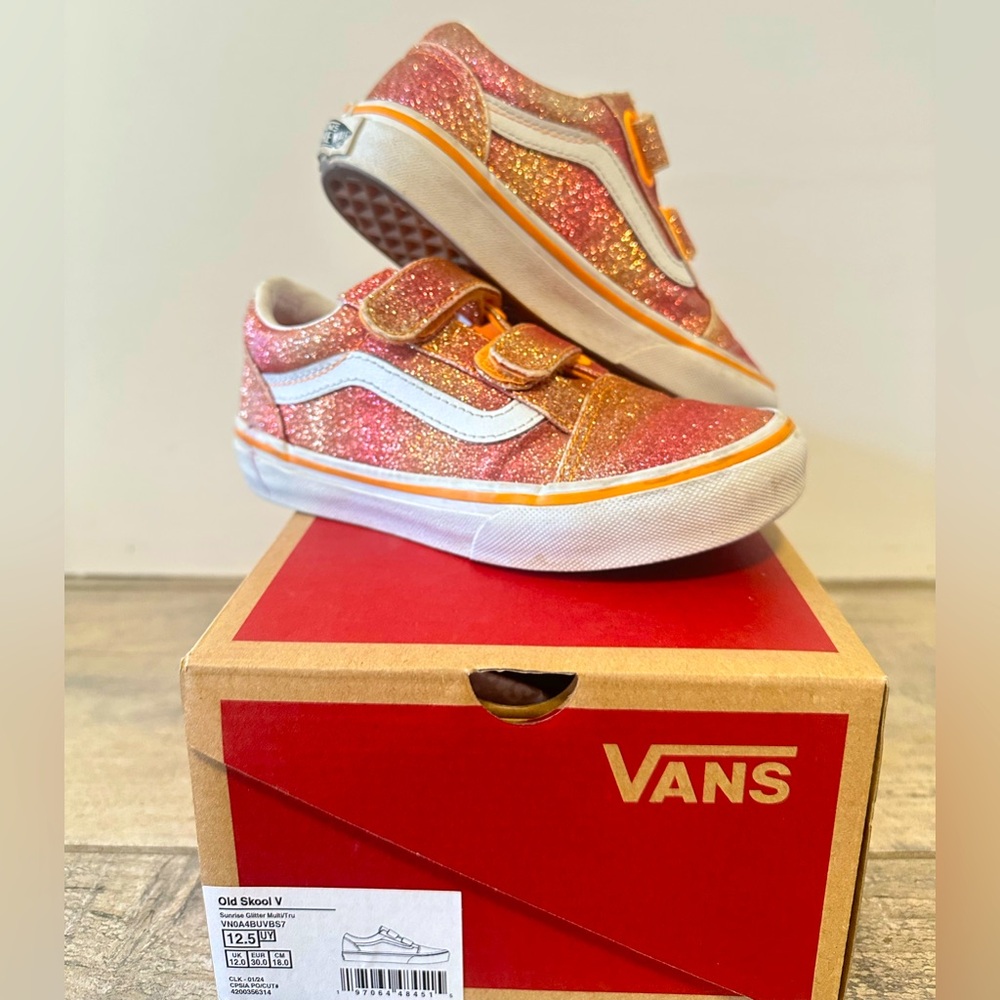 Little Kids Old Skool V Glitter Shoe